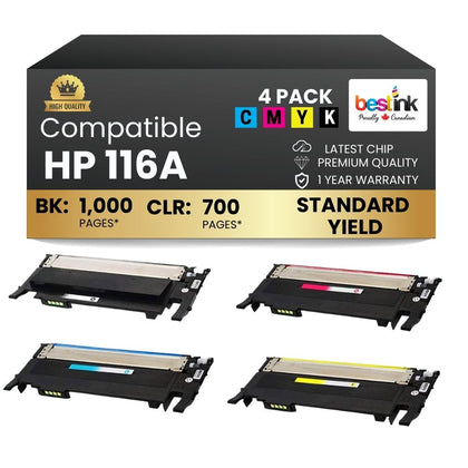 Compatible HP 116A Toner Cartridge Combo BK/C/M/Y