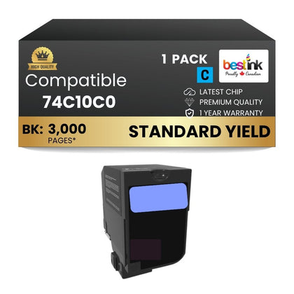 Compatible Lexmark 74C10C0  Cyan Toner