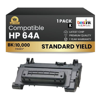 Compatible HP 64A CC364A Black Toner Cartridge (1 Pack)