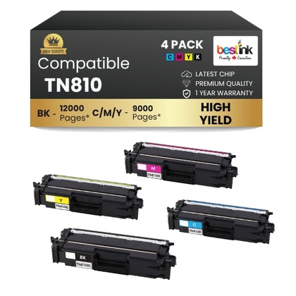 Brother TN810xl Toner Cartridge BK/C/M/Y ( 4 Pack ) High Yield