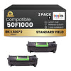 Compatible Lexmark  50F1000 Black Toner 2 Pack