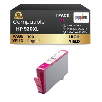 HP 920XL Compatible Ink Cartridge Magenta ( 1 Pack ) High Yield
