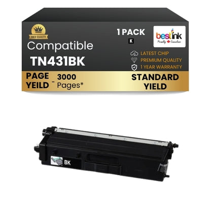 Compatible Brother TN431BK Black Toner Cartridge
