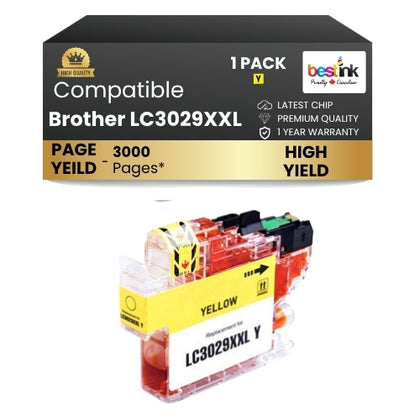 Brother LC3029XXL Compatible Ink Cartridge Yellow ( 1 Pack ) High Yield