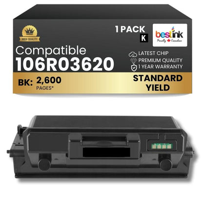 Compatible Xerox 106R03620 Black Toner Cartridge  1Pack