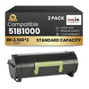 Compatible Lexmark  51B1000 Black Toner 2 Pack