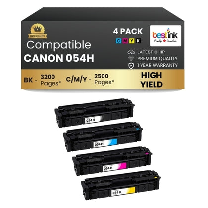 CANON 054H Compatible Toner Cartridge BK/C/M/Y ( 4 Pack ) High Yield