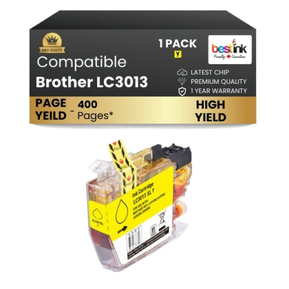 Brother LC3013XL Compatible Ink Cartridge Yellow ( 1 Pack ) High Yield