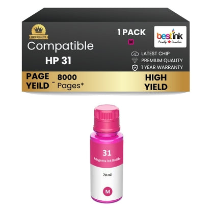 HP 31 Compatible Ink Cartridge Bottle Magenta ( 1 Pack ) High Yield 70ml