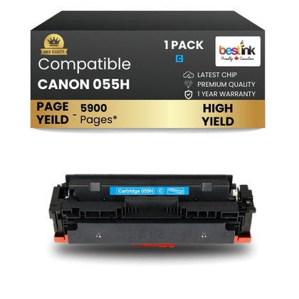 CANON 055H Compatible Toner Cartridge Cyan (1 Pack ) High Yield