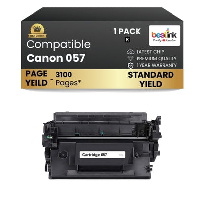 Canon 057 Compatible Toner Cartridge Black ( 1 Pack )  Standard Yield