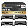 Compatible HP 58X CF258X Black Toner Cartridge High Yield - With Chip (4 Pack)