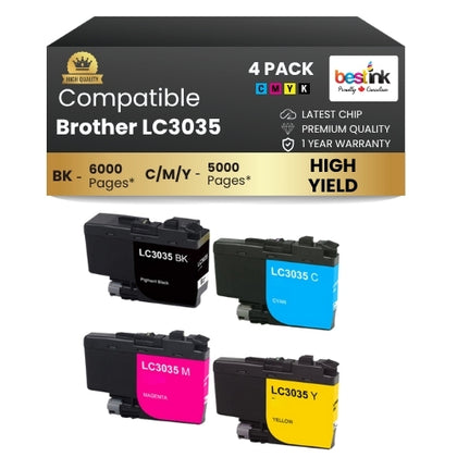 Brother LC3035 Compatible Ink Cartridge ( 4 Pack ) BK/C/M/Y Ultra High Yield