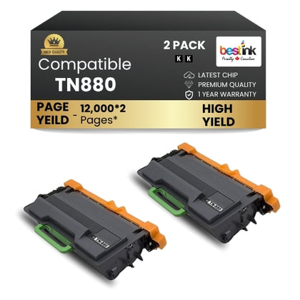 Brother TN880 Compatible Toner Cartridge Black super High Yield ( 2 Pack )