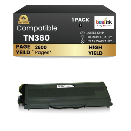 Compatible Brother TN360  Black Toner Cartridge (1 Pack)