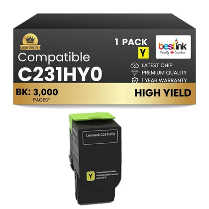 Compatible Lexmark C231HY0 Yellow Toner Cartridge
