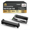 Brother TN770 DR 730 Compatible Black Toner Cartridge & Drum Combo High Yield ( 1 Pack )
