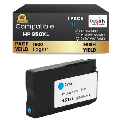 HP 951XL Compatible Ink Cartridge Cyan ( 1 Pack ) High Yield