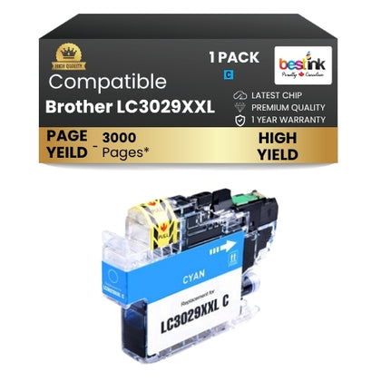 Brother LC3029XXL Compatible Ink Cartridge Cyan ( 1 Pack ) High Yield