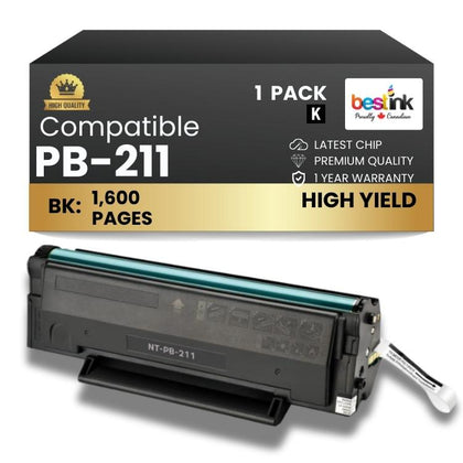 Cartouche de toner noir compatible PB-211 (1 paquet)