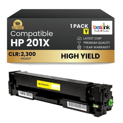 Compatible HP 201X CF402X Yellow Toner Cartridge High Yield