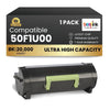 Compatible Lexmark  50F1U00 Black ULTRA High Yield Capacity Toner 1 Pack