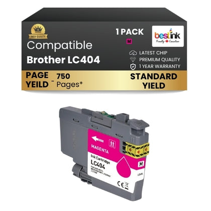 Brother LC404 Compatible Ink Cartridge Magenta ( 1 Pack ) Standard Yield