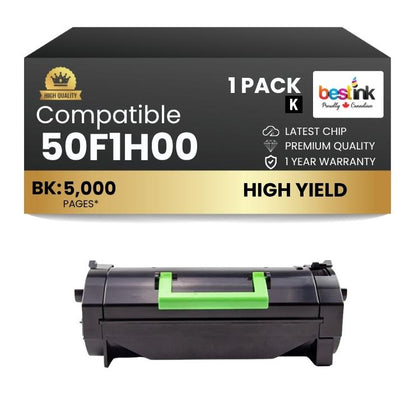 Compatible Lexmark  50F1H00 Black High Yield Capacity Toner 1 Pack