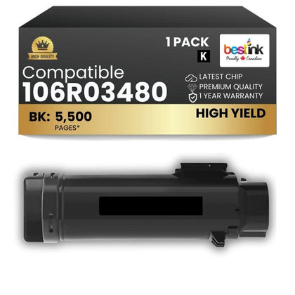 Cartouche de toner noir compatible Xerox 106R01630, 1 paquet