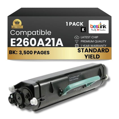 Compatible Lexmark E260A21A/E260A11A  Black Toner Cartridge- 1 Pack