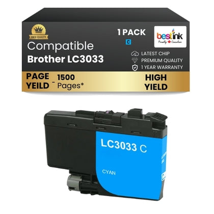 Brother LC3033XXL Compatible Ink Cartridge Cyan ( 1 Pack ) Super High Yield