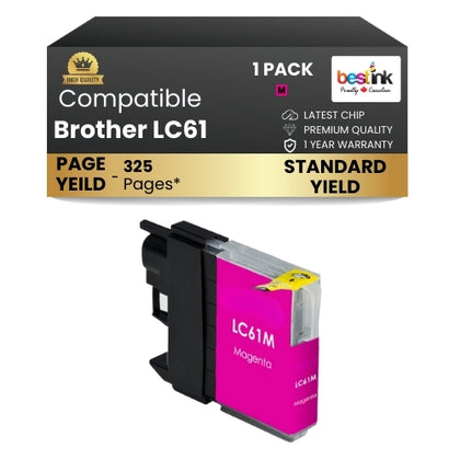 Brother LC61 Compatible Ink Cartridge Magenta ( 1 Pack ) Standard Yield