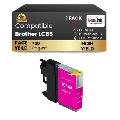 Brother LC65 Compatible Ink Cartridge ( 1 Pack ) Magenta High Yield