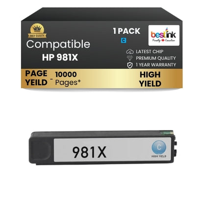 HP 981X Compatible Ink Cartridge Cyan ( 1 Pack ) High Yield