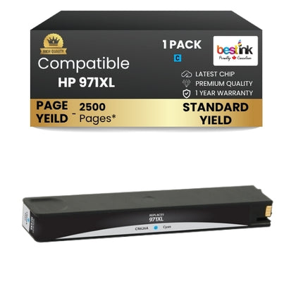 HP 971XL Compatible Ink Cartridge Cyan ( 1 Pack ) Standrad Yield