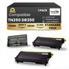 Brother TN350 DR350 Compatible Black Toner Cartridge and Drum Combo (1 Drum and 2 Toner)