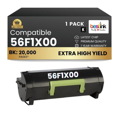 Compatible Lexmark  56F1X00 Black Toner Cartridge 1 Pack