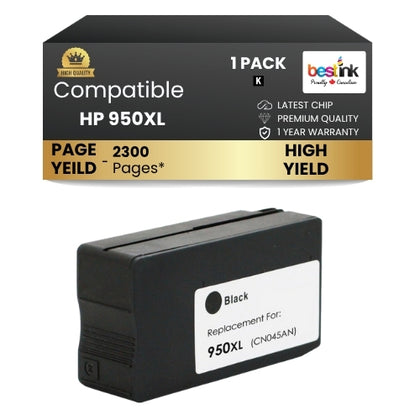 HP 950XL Compatible Ink Cartridge Black ( 1 Pack ) High Yield