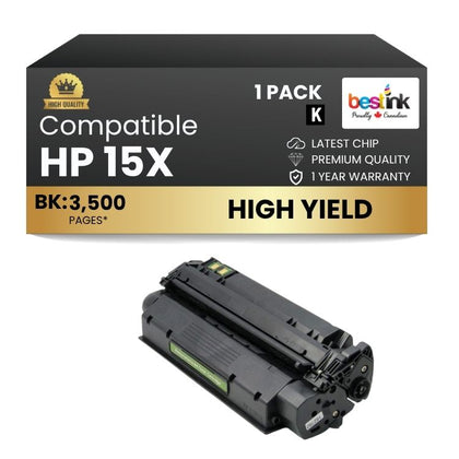 Compatible HP 15X C7115X Black Toner Cartridge (1 Pack)