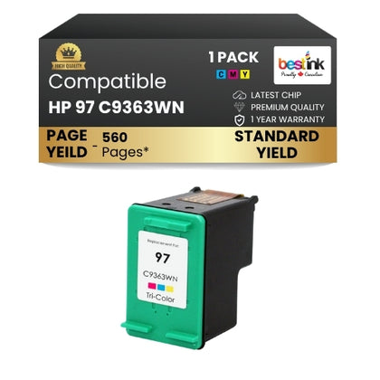 HP 97 C9363WN Compaitble Ink Cartridge Color ( 1 Pack ) Standard Yield
