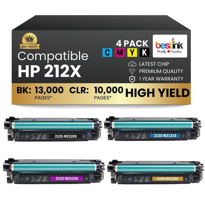 Compatible HP 212X Toner Cartridge High Yield BK/C/M/Y (4 Pack)