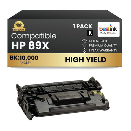 Compatible HP 89X CF289X Black Toner Cartridge High Yield - No Chip (1 Pack)
