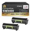 Compatible Lexmark  51B1H00 Black Toner 2 Pack