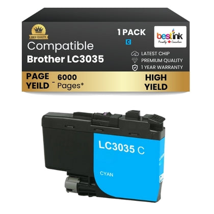 Brother LC3035 Compatible Ink Cartridge ( 1 Pack ) Cyan Ultra High Yield