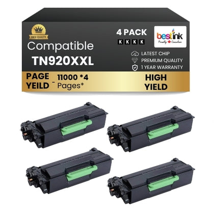 Brother TN920xxl Black Toner Cartridge ( 4 Pack ) Super High Yield