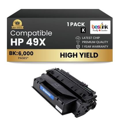 Compatible HP 49X Q5949X Black Toner Cartridge High Yield (1 Pack)