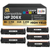 Compatible HP 206X Toner Cartridge High Yield Combo 2BK/C/M/Y (5 Pack)