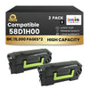 Compatible Lexmark 58D1H00 Black Toner Cartridge 2 Pack