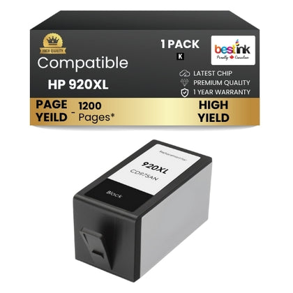HP 920XL Compatible Ink Cartridge Black ( 1 Pack ) High Yield