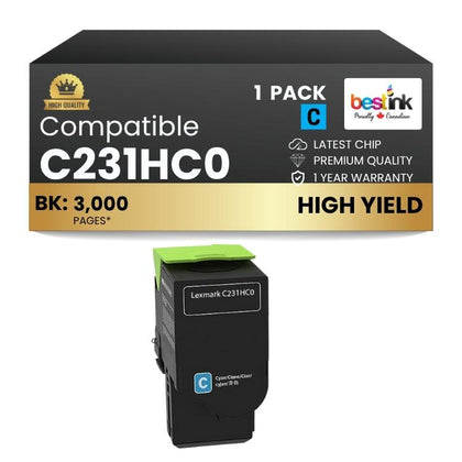 Compatible Lexmark C231HC0 Cyan Toner Cartridge